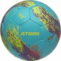 Футбольный мяч ATEMI GALAXY, резина, зеленый/желтый/розовый, р. 5 00-00007219