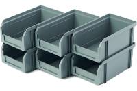 Пластиковый ящик СТЕЛЛА-ТЕХНИК комплект 6 штук V-1-К6-серый
