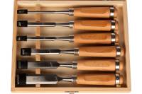 Набор стамесок-долот ЗУБР ЭКСПЕРТ, с деревянной ручкой, хромованадиевая сталь, 6; 10; 12; 16; 20; 25мм, 6шт 18096-H6