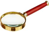 Классическая лупа ООО Комус увеличение х5, диаметр 50 мм, золото с коричневой ручкой 1095898
