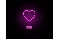 Светодиодный настольный неоновый светильник Apeyron Сердце, цвет свечения розовый 12-66