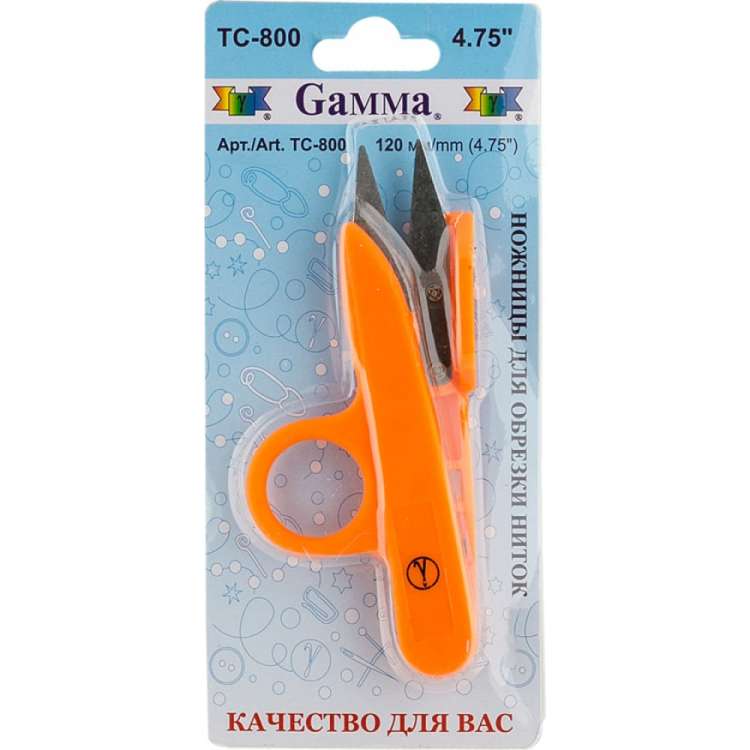 Ножницы Gamma TC-800 для обрезки ниток, кусачки (снипперы), в блистере, 120 мм 158139
