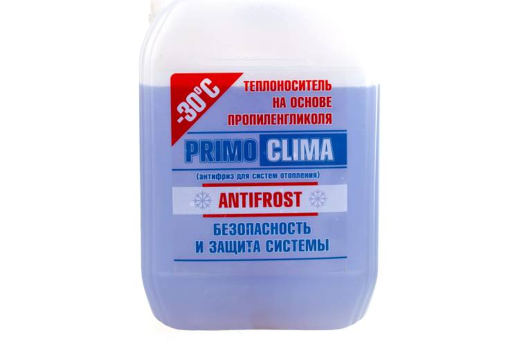 Теплоноситель Пропиленгликоль -30С, 10 кг, канистра, цвет синий Primoclima Antifrost PA -30C 10