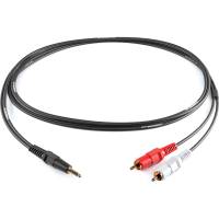 Межблочный кабель PROCAST cable S-MJ/2RCA.2 3,5mm miniJack TRS-2RCA male, 2m, черный НФ-00000424