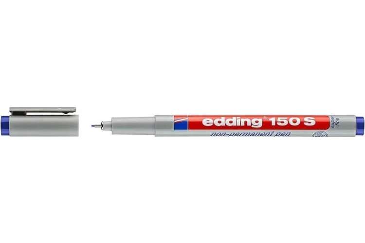 Смываемый маркер для проекторных пленок Edding круглый наконечник, 0.3 мм, синий E-150#3