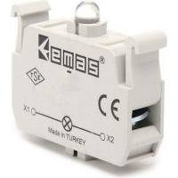 Блок-контакт Emas подсветки с синим светодиодом 12-30 В переменного и постоянного тока CK7