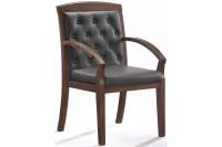 Конференц-кресло Easy Chair BNMbEchair-422 KR рециклированная кожа черная, темный орех 325295