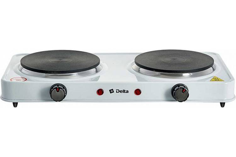 Двухконфорочная электрическая плита Delta D-706 диск белая Р1-00004136