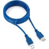 Кабель USB3.0 Pro Cablexpert, удлинитель, AM/AF, 3м, экранированный, синий, пакет, CCP-USB3-AMAF-10