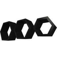 Комплект полок QWERTY Москва цвет чёрный, 30x26x10 см, 24x21x10 см, 18x15,5x10 см, толщина 1,5 см 72003