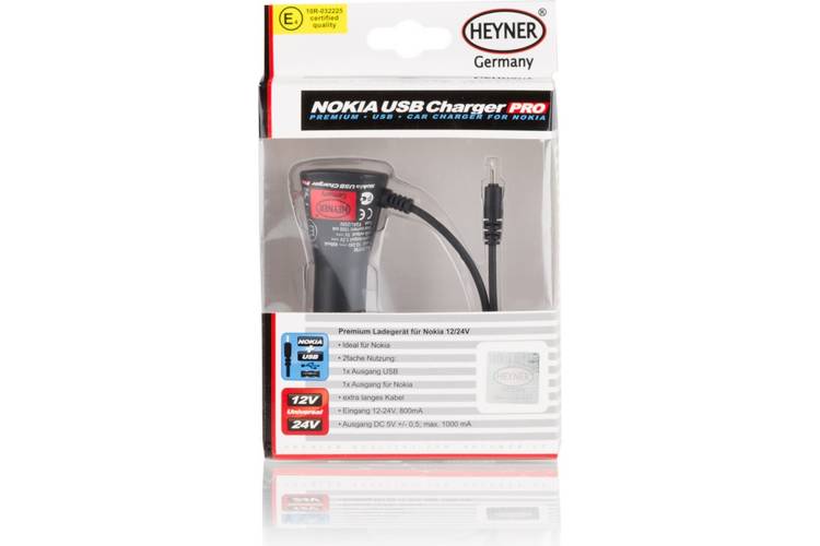 Зарядное устройство для NOKIA Heyner 12/24 В, 2 порта: 1 порт USB / 1 порт для NOKIA 511750