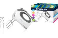 Ручной миксер ERGOLUX ELX-EM02-C31 бело-серый, 320 Вт, 220-240В 13443