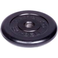 Обрезиненный диск Barbell d 51 мм, чёрный, 5.0 кг 452