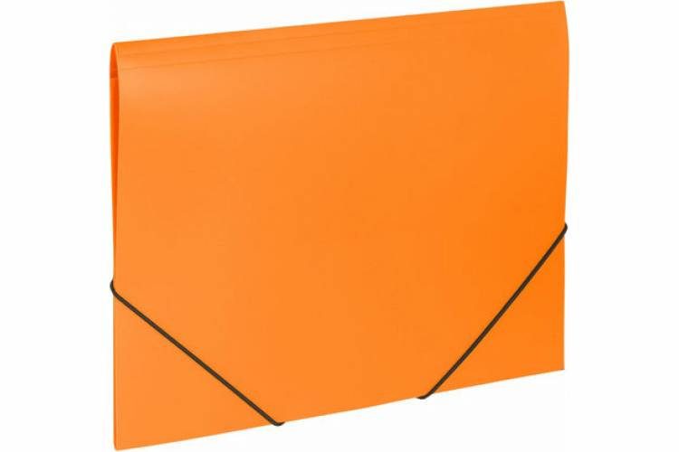 Папка BRAUBERG Office на резинках, оранжевая, до 300 листов, 500 мкм 228084
