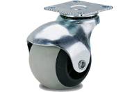 Поворотное колесо Brante 50 мм на площадке шар серая резина 104203