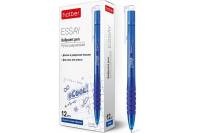 Автоматическая шариковая ручка Hatber Essay синяя 0.7 мм, с резиновым грипом упак. 12 шт. 058654