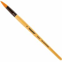 Кисть ПИФАГОР Синтетика, круглая, № 9, деревянная лакированная ручка, с колпачком, пакет с подвесом 200849