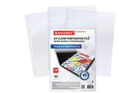 Перфорированные гладкие папки-файлы BRAUBERG STANDARD А4 комплект 100 шт, 40 мкм 229661