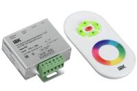 Контроллер с ПДУ IEK радио RGB, 3 канала, 12В, 4А, 144вт, белый LSC1-RGB-144-RF-20-12-W