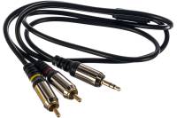 Кабель Cablexpert аудио, 3.5 джек/2хRCA, 1м, блистер, черный CCAB-02-35M2RM-1MB