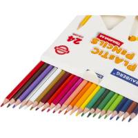 Цветные карандаши BRAUBERG PREMIUM пластиковые, 24 цвета, трехгранные, грифель мягкий 3 мм 181663
