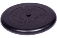 Обрезиненный диск Barbell Atlet диаметр 26 мм, чёрный, 20.0 кг 2703