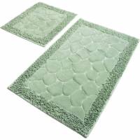 Комплект ковриков для ванной PRIMANOVA STONE мятный, 60x100 см., и 60x50 см., хлопок DR-63020