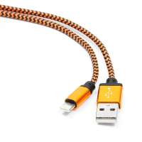 Кабель USB 2.0 Cablexpert, AM/Lightning, 8P, 1м, нейлоновая оплетка, оранжевый CC-ApUSB2oe1m
