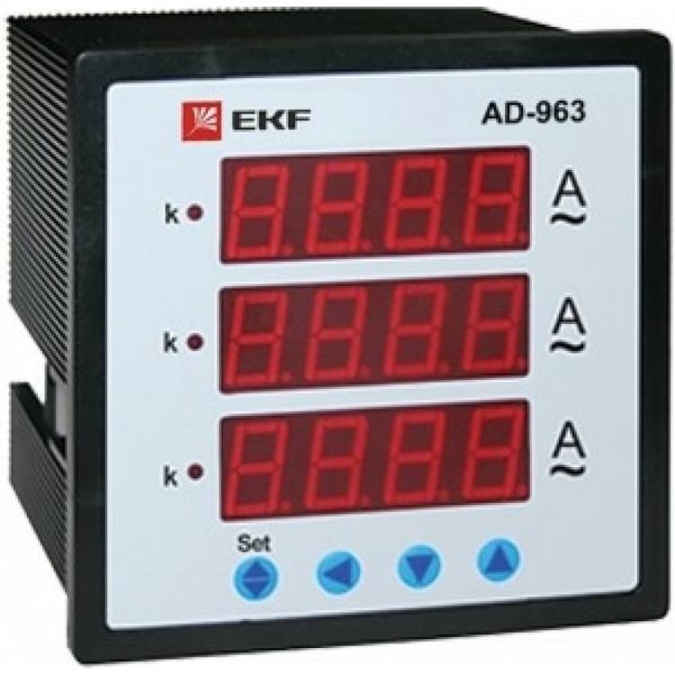 Трехфазный цифровой амперметр EKF AD-963 на панель PROxima SQad-963