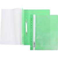 Папка-скоросшиватель Hatber А4 140/180мкм зеленая, пластиковая, прозрачный верх 10 шт 040019