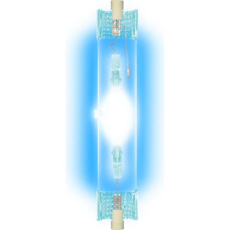 Металлогалогенная линейная лампа Uniel MH-DE-150/BLUE/R7s картон 04850