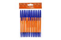 Набор шариковых ручек Calligrata 12 штук, стержень 0.7 мм, синий, корпус оранжевый с синим колпачком 5477645