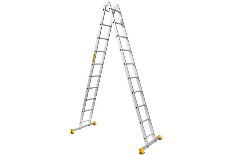 Алюминиевая профессиональная двухсекционная шарнирная лестница Алюмет Серия Т2 Т 210