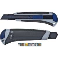 Строительный нож WILPU WCM002 PRO прорезиненный, 2 запасных лезвия, 18 мм 5090100001