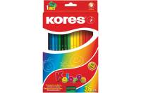 Шестигранные цветные карандаши Kores 36 цветов, точилка 96336.01 128901