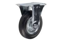Промышленное неповоротное колесо Tech-Krep D125 оцинкованная сталь с резиновой шиной и роликоподшипником, площадка - накладка 127471