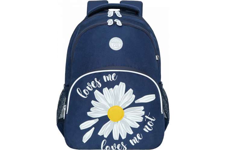 Школьный рюкзак для девочек Grizzly RG-260-2/1 CAMOMILE, анатом. спинка, 2 отделения, 40x27x20 см, 271221