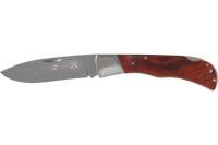 Нож Stinger 104 мм, рукоять: сталь/дерево, серебро-коричневый, картонная коробка FK-9902