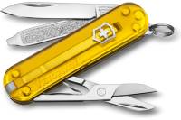 Нож-брелок Victorinox Classic SD Colors Tuscan Sun 58 мм, 7 функций, полупрозрачный жёлтый 0.6223.T81G