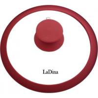 Стеклянная крышка Ladina силиконовый обод, пароотвод, силиконовая ручка, Д 22 см 90022