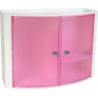 Шкафчик для ванной PRIMANOVA 32х43х17 см, прозрачно-розовый, M-08422