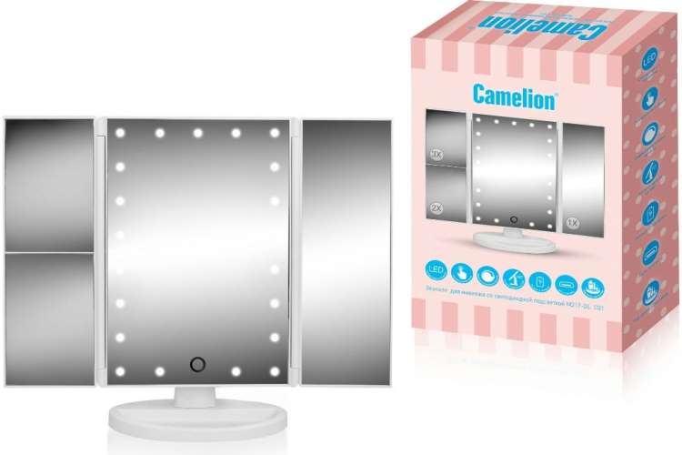 Зеркало Camelion с LED подсветкой M217-DL C01 белый 14005