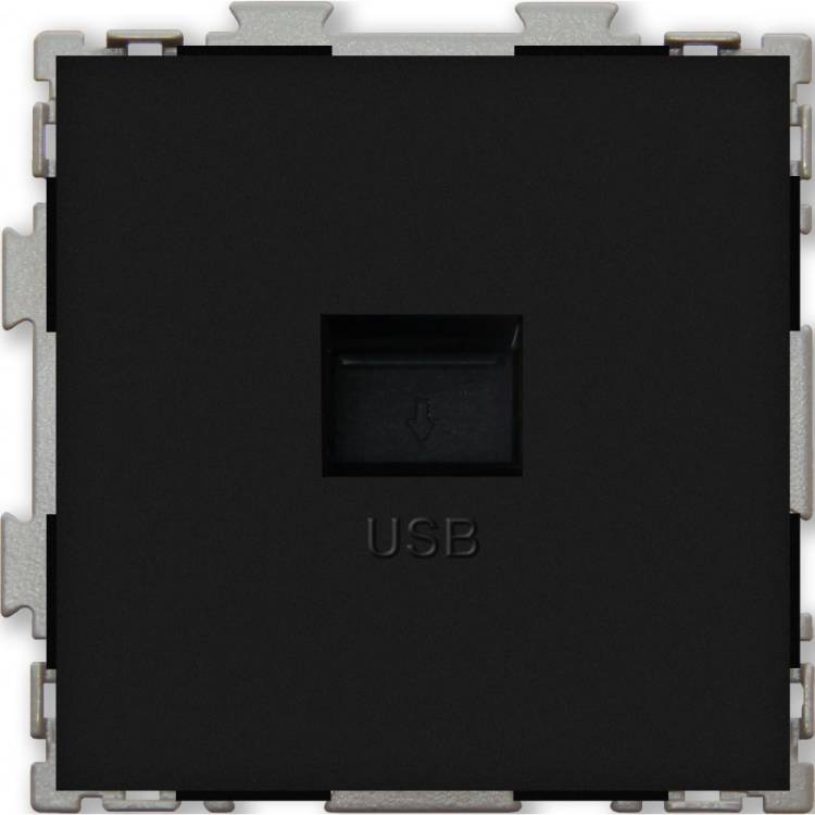 USB розетка CGSS 2.1А черная Практика PL-W201U-BCM