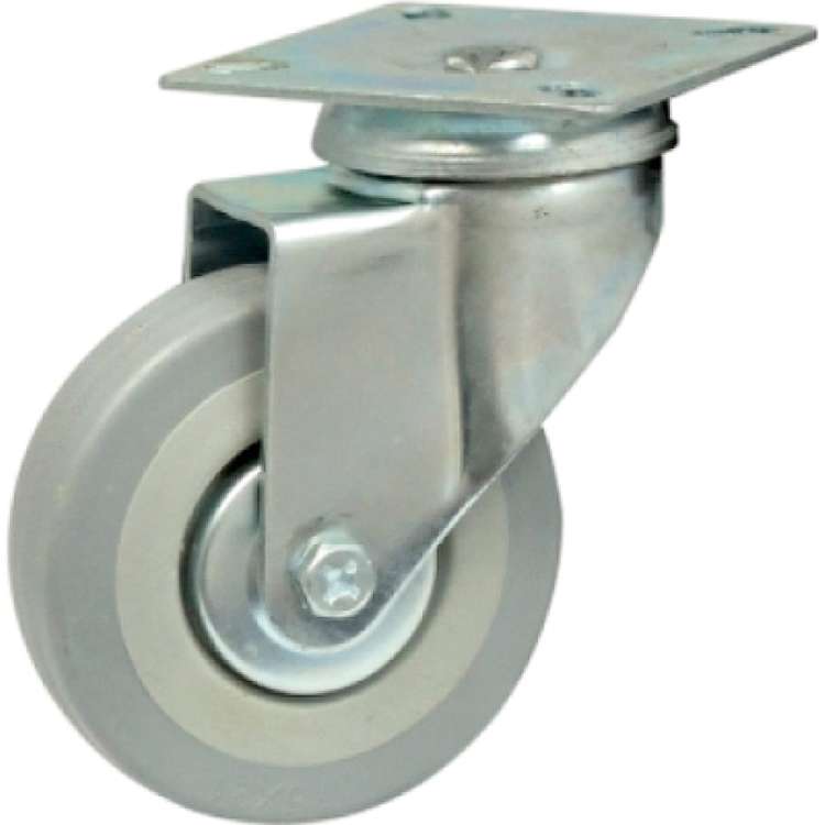 Мебельное колесо STARFIX диаметр 50 мм на площадке резиновая серый SMF-10526
