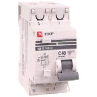 Автоматический выключатель дифференциального тока 1п+N C 40A 30mA тип AC АД-32 EKF PROxima DA32-40-30-pro 303881