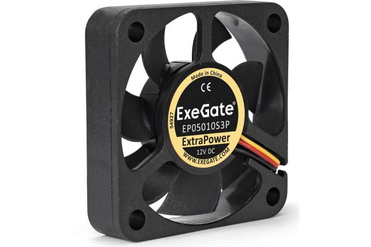 Вентилятор ExeGate ExtraPower EP05010S3P, 50x50x10 мм, Sleeve bearing подшипник скольжения, 3pin 283367