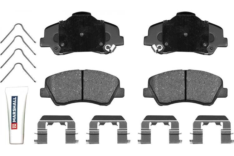 Колодки тормозные дисковые передние с отверстиями под пружины Hyundai Solaris II 17-, Kia Rio IV 17- MARSHALL M2625349