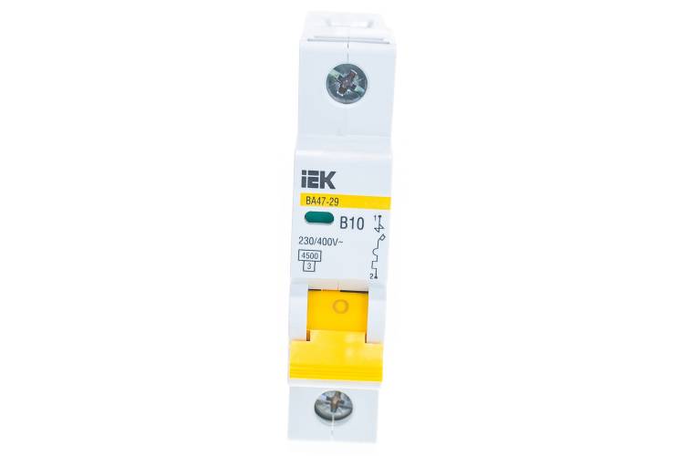 Автоматический выключатель IEK ВА47-29 1п, 10А, "В", 4.5кА MVA20-1-010-B
