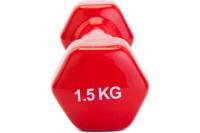 Обрезиненная гантель BRADEX 1.5 кг, красная SF 0271