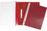 Папка-скоросшиватель Hatber А5 140/180мкм красная, пластиковая, прозрачный верх 10 шт 032603